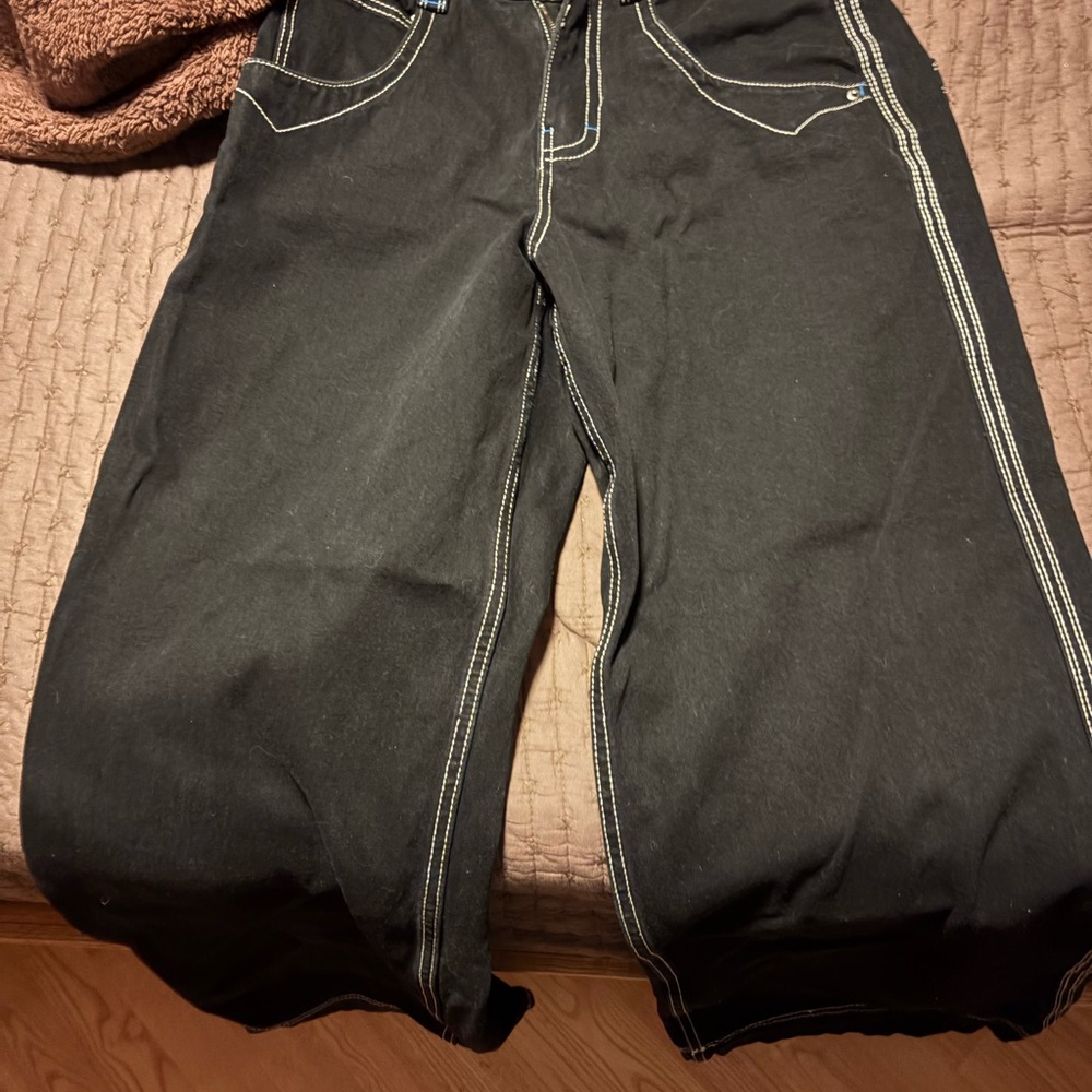 Black Jeans with White Stitching